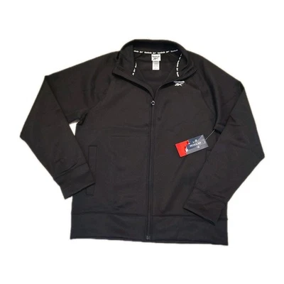 Chaqueta para hombre Reebok Encore mediana con logotipo bolsillos negra manga larga cremallera completa top Foto 1 de 4