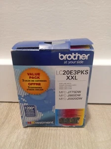 NEW GENUINE - BROTHER LC20E XXL COLOR INK - CMY LC20E3PKS Exp 02/2024 - Picture 1 of 5