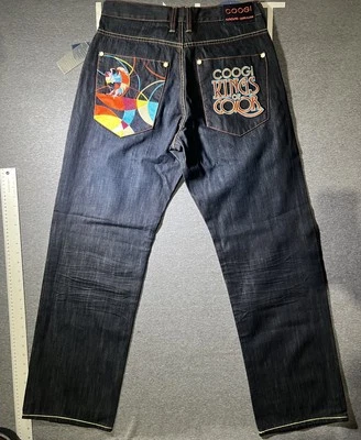 Coogi Jeans Mens 32x34 Kings of Color Embroidered Baggy Hip Hop Bird Colorful - Image 1 of 4