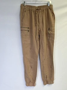 Women’s Boho Slouchy Distressed Jogger Pants Size Large NWOT Caramel - Picture 1 of 13