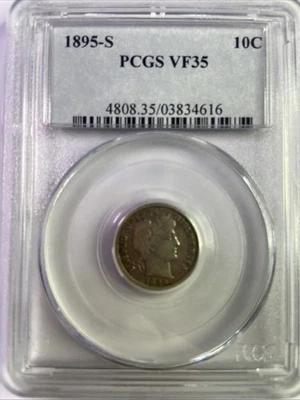 1895-S Barber Dime PCGS VF-35 - Image 1 of 4
