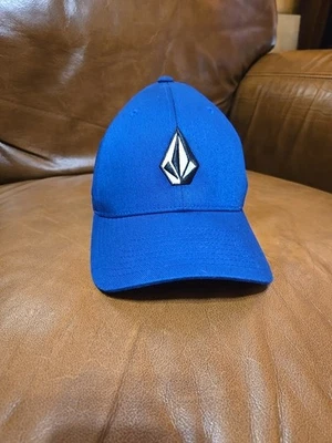 Volcom Mens M Blue Skate Surf FlexFit StretchFlex Fit Fitted Cap Hat - Image 1 of 4