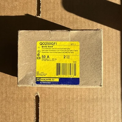 QO250GFI SQUARE D QO 2 POLE 50 AMP GFCI GROUND-FAULT CIRCUIT BREAKER