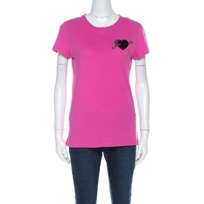 Camiseta Valentino Rosa Algodón Apliques Corazón S Foto 1 de 4