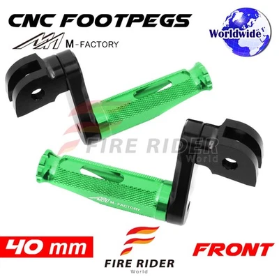 Clavijas de pie de jinete verdes ajustables de 40 mm SHINOBI para ZRX 1200 / S / R 05 06 07 08 0 Foto 1 de 4