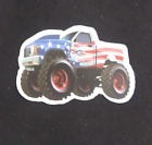 American Flag Patriotic Monster Truck Sticker 1.75" X 2.5" (L)