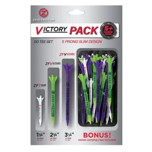 Power Variety Golf Tee Pack 50 Tee Set White/Blue/Lime ZU10003 - Picture 1 of 4
