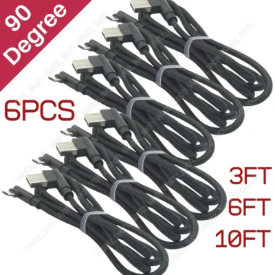 Micro USB 90 Degree Fast Charging Data Sync Charger Cable For Samsung Huawei Lot - Image 1 of 4
