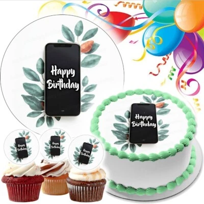 Handy Tortenaufleger Party Muffin Deko Geburtstag essbar Smartphone neu teenager - Bild 1 von 4