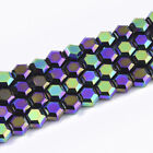 20 Rainbow Glass Beads 6mm Electroplated Blue Green Hologram Jewelry Supplies