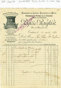 Dépt 31 - Toulouse 44 Rue de Rémusat - Belle Entête Secteur de l'Eclairage  1892 - Picture 1 of 1