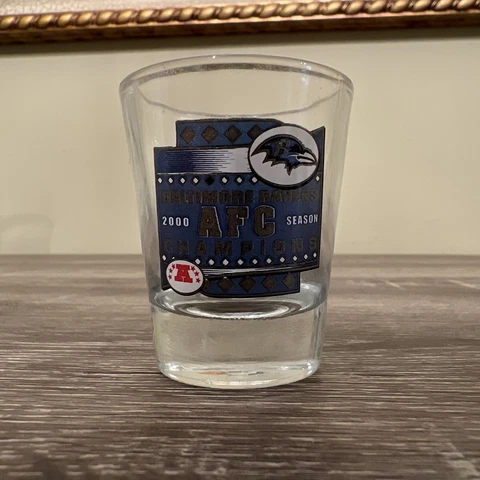 Vintage 2000 Baltimore Ravens AFC Champions Super Bowl XXXV Shot Glass Cover
