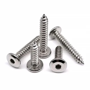 M2-M6 SUS304 Allen Hex Socket Flat Thin Large Big Head Self Tapping Wood Screw - Afbeelding 1 van 6