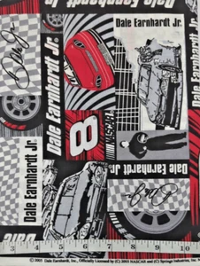 2005 Dale Earnhardt Jr NASCAR Cotton Sew Quilt Craft Fabric 1.5yds - Picture 1 of 2
