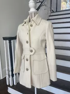 J. Crew Damen Wollmischung Mantel Elfenbein Größe 4 Stil 96642 198 $ - Bild 1 von 17