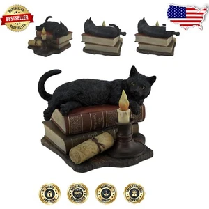 Sturdy Halloween Black Cat Figurine - Decorative 3.58 lb Polystone Collectible - Picture 1 of 6