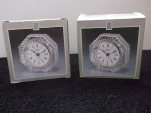 Vintage Pair of Madison Avenue Crystal Sunburst Desk Clocks - Picture 1 of 5