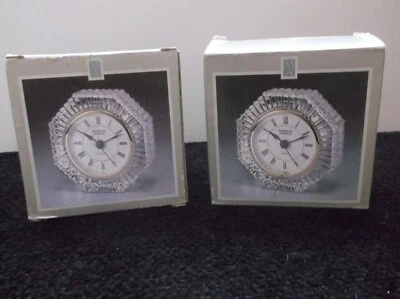 Vintage Pair of Madison Avenue Crystal Sunburst Desk Clocks - Image 1 of 4
