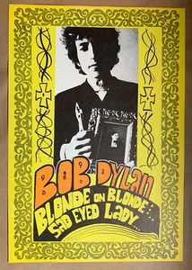 BOB DYLAN BLONDE ON BLONDE 1968 KONST 2 SIDED WINDOW POSTER 14"x 20" -NICE! - Picture 1 of 8