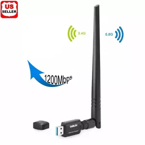 Dual Band High-Gain Antenna 802.11ac 1200Mbps USB3.0 AC1200 USB wifi Adapter USA - Picture 1 of 4