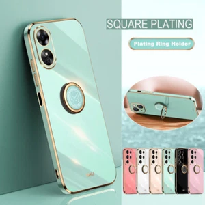 Plating Ring Stand Case For OPPO Realme GT2 9 10 Pro 11 Pro+ C35 C55 Phone Cover - Picture 1 of 19