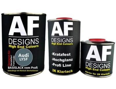 2,5L Autolack für Audi LY5F Sphärenblau Matt Metallic Klarlack Härter - Bild 1 von 4