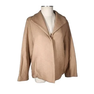 Chaqueta Blazer EILEEN FISHER Talla M Camel Tostado Texturizado Lana Elástica - Imagen 1 de 7