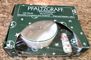 1998 Pfaltzgraff Winterberry Dip Serving set Christmas Winter Green Cover Box - Picture 1 of 5