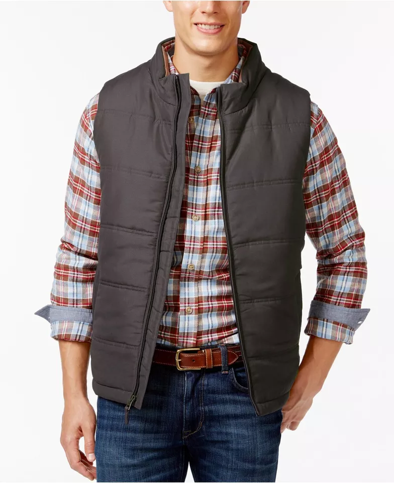 Weatherproof Microfiber Puffer Vest Mens Full Zip Insulated Sleeveless Jacket - Image 1 of 1