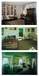 Unbestellte Postkarte Lot von 3 Mount Vernon Salon Bibliothek George Washington Schlafzimmer - Bild 1 von 8