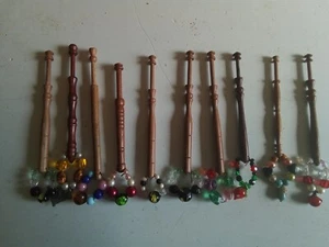 10 Holz Klöppeln mit Flitter Nr 92 - Bild 1 von 3