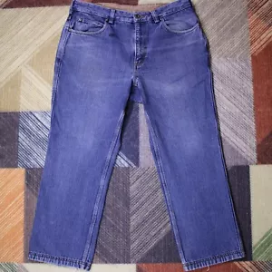 Duluth Jeans Mens 36x28 Blue Medium Wash Rugged Work Pants - (35 x 26) - Picture 1 of 16