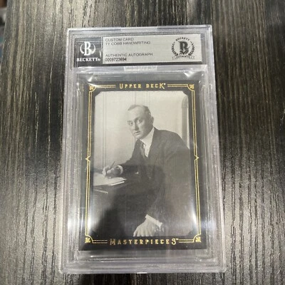Ty Cobb Carta Corte Escrita a Mano UD Obras Maestras BAS Beckett Auténtico Foto 1 de 2