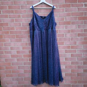 Torrid Tea Length Plisse Pleated Bodice Sleeveless Sparkly Party 6x 30 - Picture 1 of 4