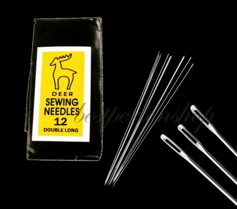 Nähnadeln Eisen Nadel FÄDELNADELN 0.45mm thick, 40mm long, hole: 0.3mm No:12  Y6 - Bild 1 von 1