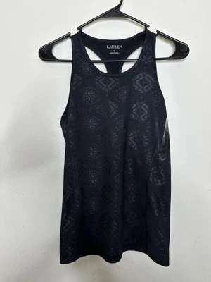 Lauren Ralph Lauren NEW Sz M  Racer Back Tank Top Black Geometric Design Aztec - Image 1 of 4