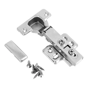 STRONG METAL FULL OVERLAY 35mm SOFT CLOSE HINGES KITCHEN CABINET CUPBOARD DOOR - Picture 1 of 12