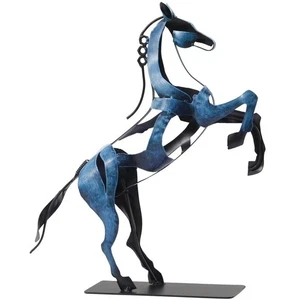 Statua cavallo in piedi decorazione casa, scultura scrivania cavallo in metallo dipinto a mano,... - Foto 1 di 8