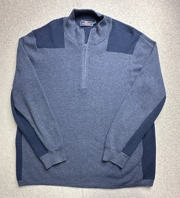 Vineyard Vines Sweater Mens 2XL Blue Half Zip Pullover Merino Wool Blend Casual - Image 1 of 4