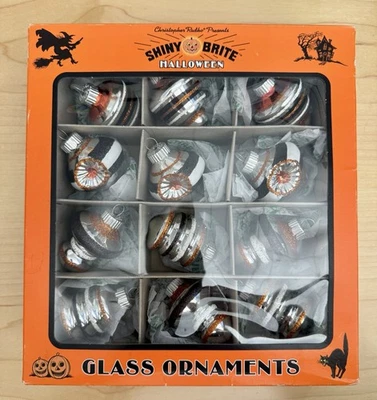 Shiny Brite Christopher Radko 2019 Halloween Glass Ornament Set In Original Box - Image 1 of 4