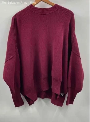 Suéter pulôver feminino Free People vermelho mistura de algodão malha tamanho grande tamanho pequeno - Imagem 1 de 4