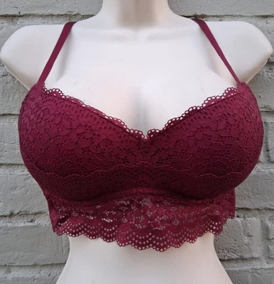 Xhilaration Women's Bra Size 36C Burgundy Padded Underwire Adjustable Clasp Back - Image 1 of 4