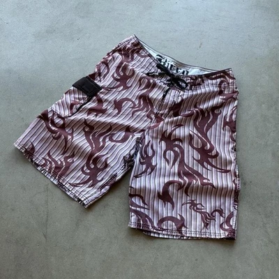 Bañador Kirra Para Hombres Hawaiano Rojo Borgoña Boardshorts De Colección Grunge Y2K XL Foto 1 de 4