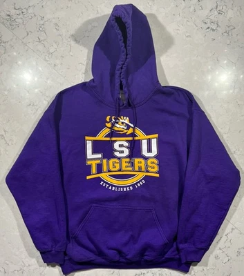 Sudadera con capucha pulóver vintage LSU Tigers para hombre talla grande L púrpura NCAA Foto 1 de 4