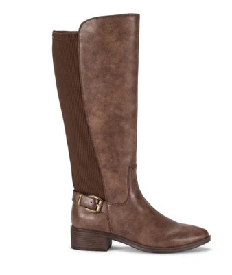 Botas de equitación marrones para mujer talla 9 elásticas pantorrilla cremallera tacón baretrap ecuestre Foto 1 de 4