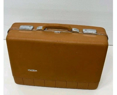 Vtg Sears Forecast Suitcase Brown 22" Hard Case Luggage Mid Century MCM No Key - Image 1 of 4
