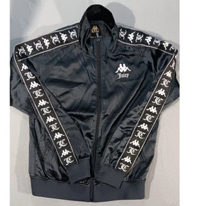 Chaqueta deportiva Kappa x Juicy Couture negra L logotipo cinta cremallera retro Y2K ropa de calle - Imagen 1 de 7