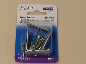 National Mfg. N113-134 CORNER BRACES 1-1/2”x5/8” zinc plated steel - Picture 1 of 2