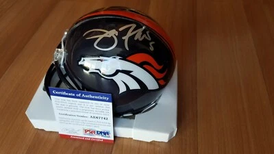 Mini casco firmado por Joe Flacco BRONCOS CERTIFICADO DE AUTENTICIDAD PSA/ADN ¡NUEVO! Foto 1 de 3