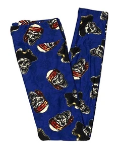 NEW LuLaRoe LEGGINGS Skull Skeleton Pirate Creepin It Real Halloween Rare TC - Picture 1 of 2
